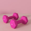 SPORTNOW Set Of 2 Hexagonal Dumbbells Weights Pair, 2 X 3kg, Pink