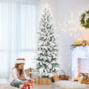 HOMCOM 6ft Pencil Christmas Tree with Snow, Realistic Tips, Easy Assembly