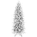 HOMCOM 6ft Pencil Christmas Tree with Snow, Realistic Tips, Easy Assembly