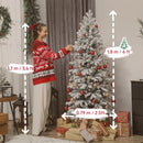 HOMCOM 6ft Pencil Christmas Tree with Snow, Realistic Tips, Easy Assembly