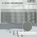 HOMCOM Double Bed Frame With Storage And Adjustable Velvet Headboard