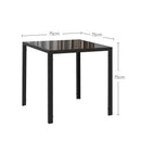 HOMCOM Modern Square Dining Table with Tempered Glass Top Metal Legs