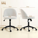 HOMCOM Desk Chair, Fluffy Swivel Office Chair For Makeup Vanity, Cream