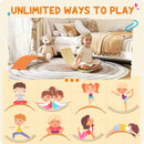 AIYAPLAY Wooden Balance Board For Kids, Wobble Board With Felt, Orange