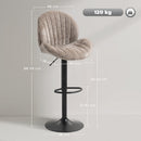 HOMCOM Modern Bar Stools Set Of 2, Swivel Counter Height Barstools, Brown
