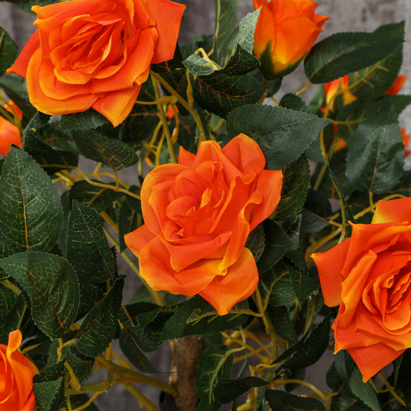 Outsunny Set of 2 90cm Artificial Rose Tree, Fake Decorative Plant
