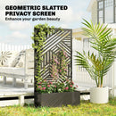 Outsunny Metal Garden Bed for Garden with Trellis, Raised Garden Bed