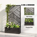 Outsunny Metal Garden Bed for Garden with Trellis, Raised Garden Bed