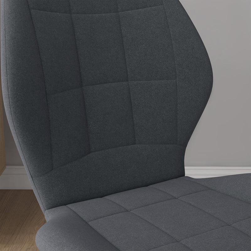 HOMCOM Modern Style Kitchen Chairs Set of 4 with Flannel Upholstered, Dark Grey
