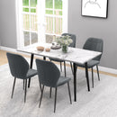 HOMCOM Modern Style Kitchen Chairs Set Of 4 With Flannel Upholstered, Dark Grey