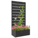 Outsunny Raised Garden Bed with Trellis and Drainage Hole, Planter Box Black