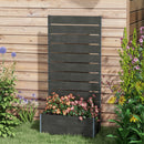 Outsunny Raised Garden Bed with Trellis and Drainage Hole, Planter Box Black