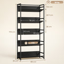 HOMCOM Bookshelf Anti-Slip Design 5-Tier Black