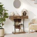 HOMCOM Console Table Hallway Table with Storage Shelves, Rustic Brown