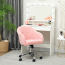 HOMCOM Fluffy Vanity Chair for Desk, with Height Adjustable, Wheels, Pink