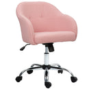 HOMCOM Fluffy Vanity Chair for Desk, with Height Adjustable, Wheels, Pink