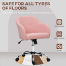 HOMCOM Fluffy Vanity Chair for Desk, with Height Adjustable, Wheels, Pink