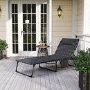 Outsunny Foldable Sun Lounger with Reclining Back and Padded Seat, Black
