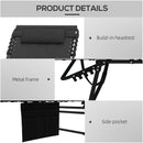 Outsunny Foldable Sun Lounger with Reclining Back and Padded Seat, Black
