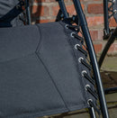 Luxury Padded Multi Position Zero Gravity Garden Relaxer Chair Lounger In All Black