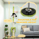 PawHut Floor To Ceiling Cat Tree Adjustable Height 220-240 Cm Cat Tower