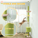 PawHut Floor To Ceiling Cat Tree Adjustable Height 220-240 Cm Cat Tower