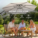 Outsunny 3 M Garden Cantilever Parasol With Cover, Rotation, Cream White