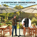 Outsunny 3 M Garden Cantilever Parasol With Cover, Rotation, Cream White