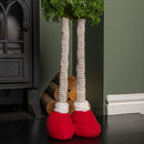 76cm Red and White Christmas Tree Standing Gonk with Striped Hat and Extendable Legs