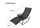 GardenKraft Outdoor Rocking Sun Lounger Relaxer - Black