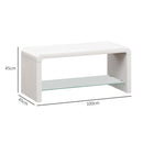 HOMCOM High Gloss Storage Coffee Table, Centre Table for Living Room, White