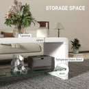 HOMCOM High Gloss Storage Coffee Table, Centre Table for Living Room, White