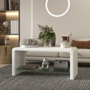 HOMCOM High Gloss Storage Coffee Table, Centre Table for Living Room, White