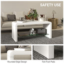 HOMCOM High Gloss Storage Coffee Table, Centre Table for Living Room, White