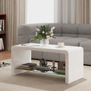 HOMCOM High Gloss Storage Coffee Table, Centre Table for Living Room, White