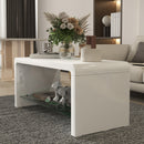 HOMCOM High Gloss Storage Coffee Table, Centre Table for Living Room, White