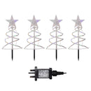 45cm Set Of 4 Light Up White Spiral Christmas Tree Garden Path Lights With 100 Multi-Coloured LEDs