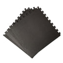 Samuel Alexander Black EVA Foam Floor Mats 60x60cm Interlocking Gym & Play Mats, Non-Slip, Water Resistant