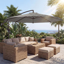 Outsunny 3 M Cantilever Parasol, Offset Umbrella With Cover And Wind Ropes