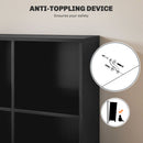 HOMCOM Cubic Cabinet Bookcase Storage Shelves for Home Office, Black