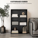 HOMCOM Cubic Cabinet Bookcase Storage Shelves for Home Office, Black