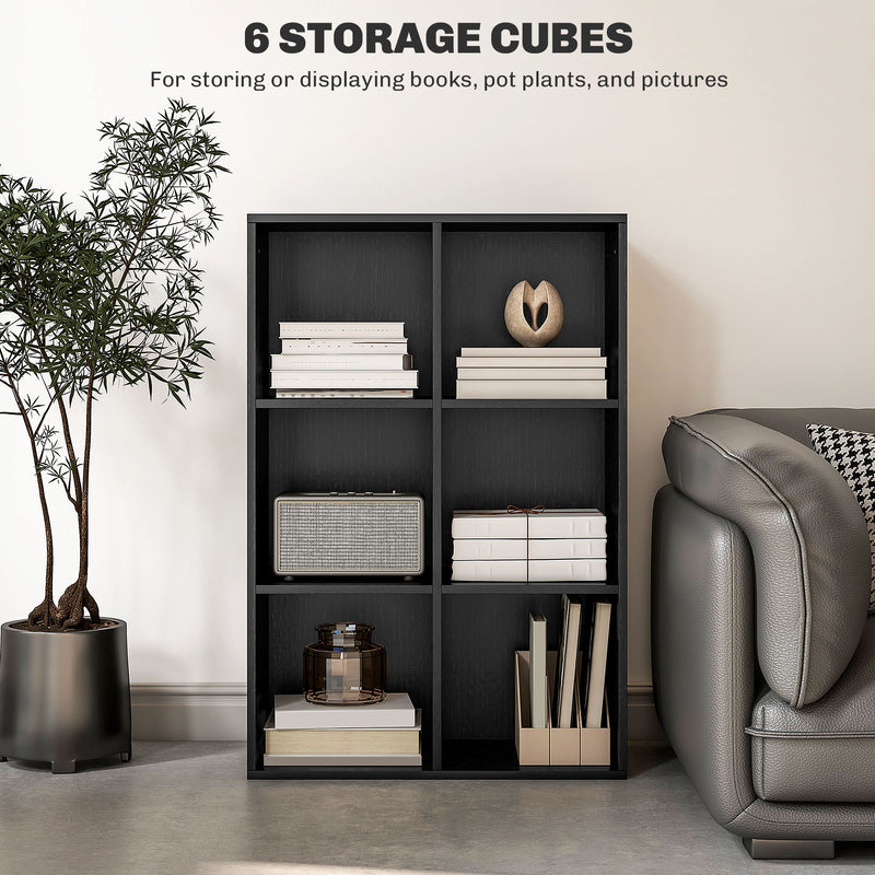 HOMCOM Cubic Cabinet Bookcase Storage Shelves for Home Office, Black