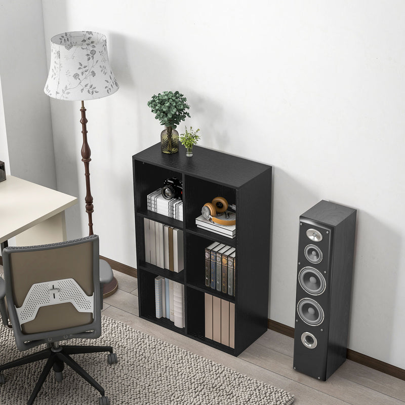HOMCOM Cubic Cabinet Bookcase Storage Shelves for Home Office, Black