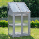 1.2m x 0.69m Small Grey Wooden Mini Greenhouse Cold Frame