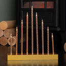 26cm Battery Operated Gold Light up Christmas Candle Bridge with 9 Warm White LEDs