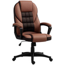 High Back Executive Office Chair PU Leather Desk Chair With Swivel Wheels - Black/Brown/Grey
