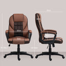 High Back Executive Office Chair PU Leather Desk Chair With Swivel Wheels - Black/Brown/Grey