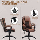 High Back Executive Office Chair PU Leather Desk Chair With Swivel Wheels - Black/Brown/Grey