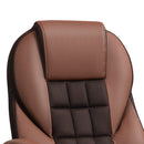 High Back Executive Office Chair PU Leather Desk Chair With Swivel Wheels - Black/Brown/Grey