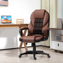 High Back Executive Office Chair PU Leather Desk Chair With Swivel Wheels - Black/Brown/Grey